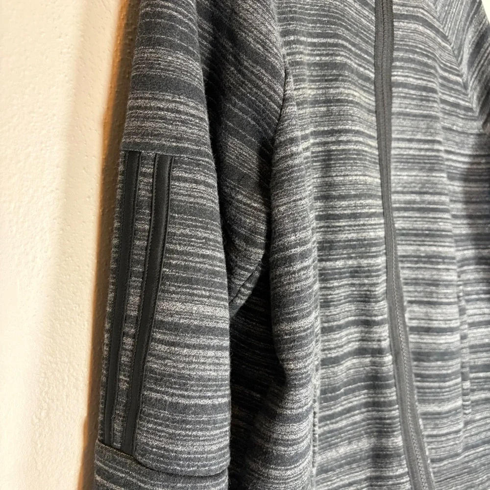 Adidas ID Stadium Full Zip Jacket Womens XL Grey‎ Space Dye CF0320 Athleisure